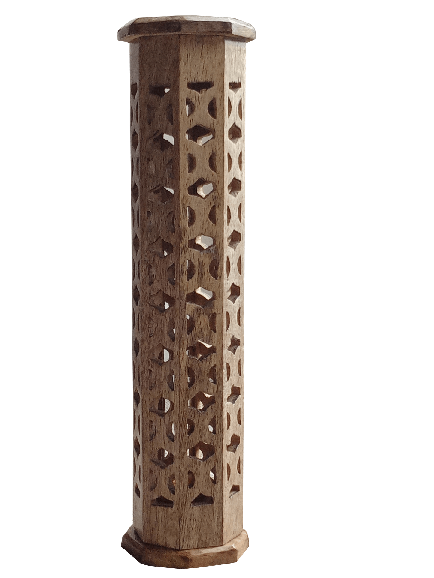 12-inch natural wooden style incense tower holder