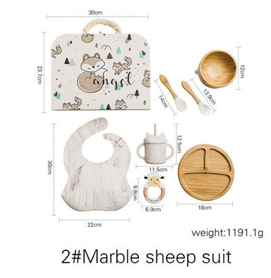 baby feeding tableware box set marble set